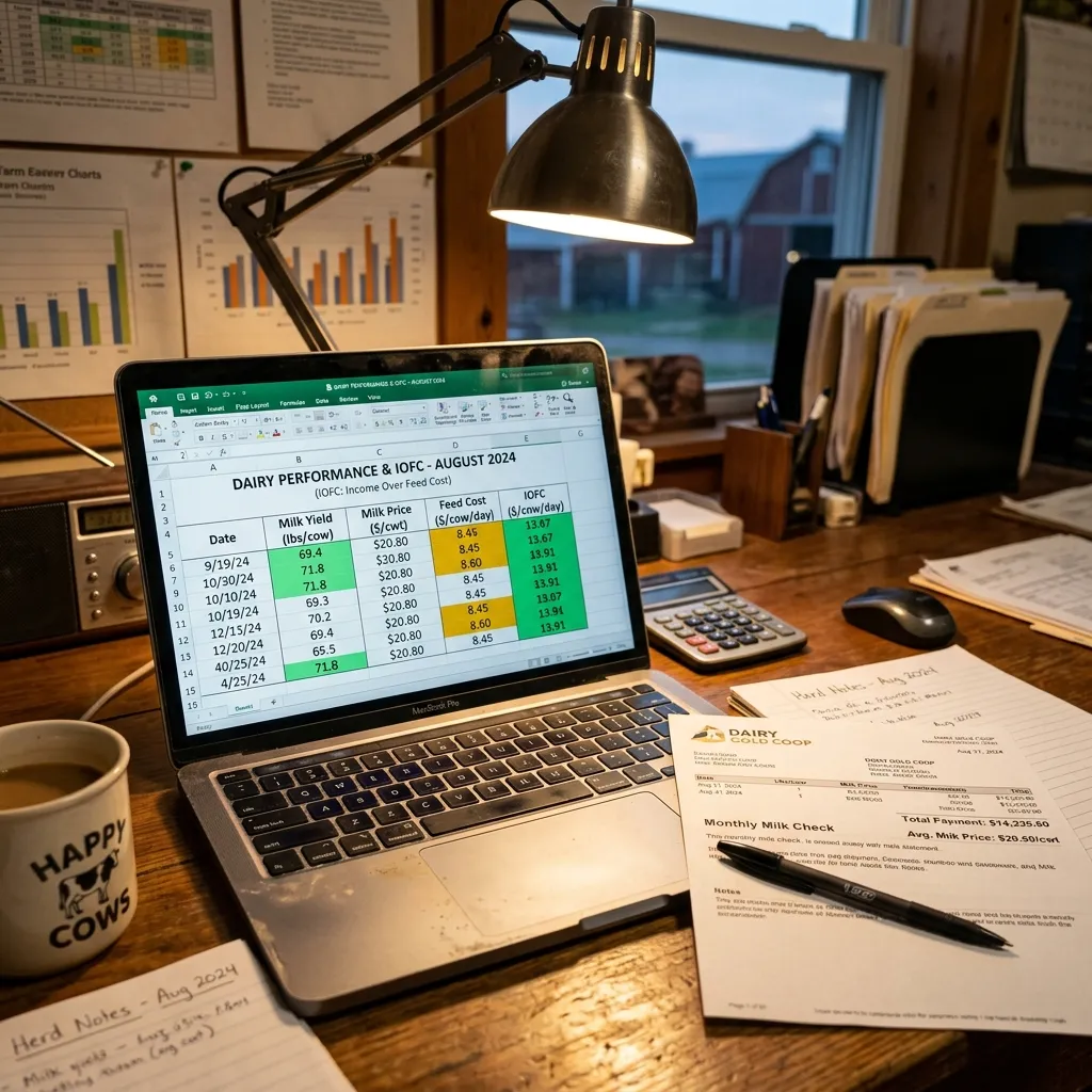 A laptop showing a complex spreadsheet sitting next to a calculator