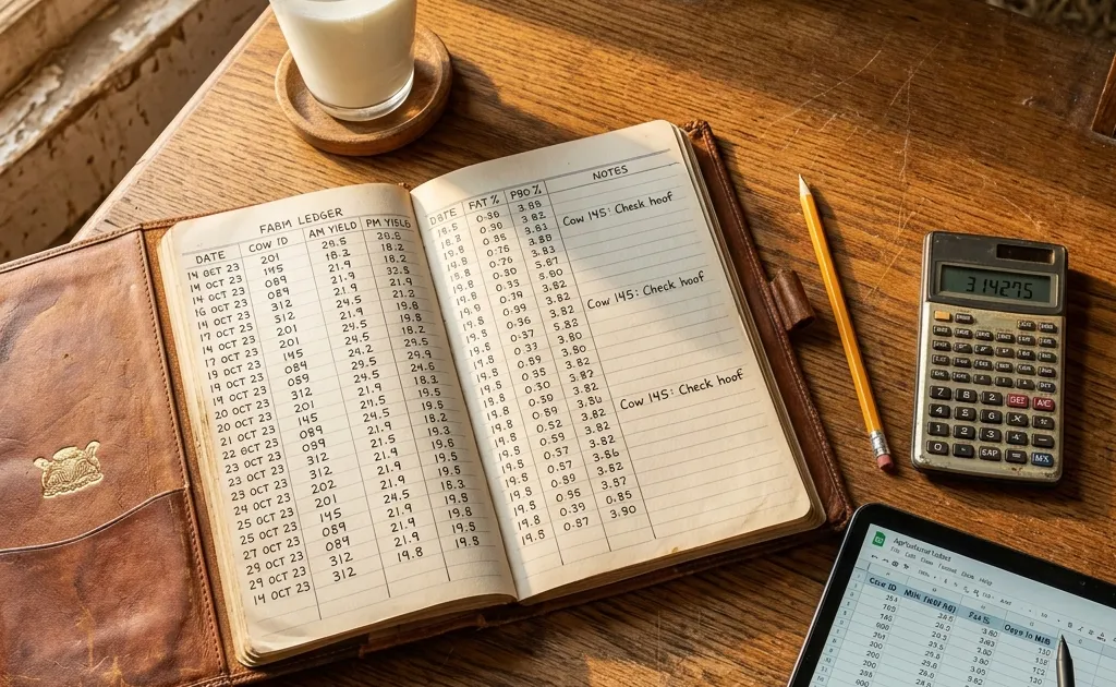 Dairy farm record keeping notebook and templates