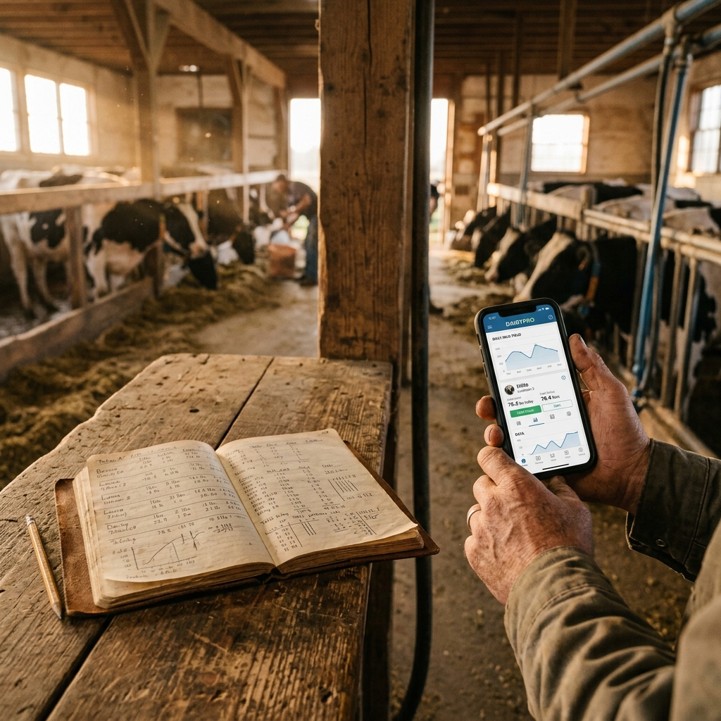 Paper notebook versus smartphone app for dairy management